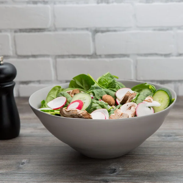 10 Strawberry Street RPPLE-GREYSRVBWL Matte Wave 80 oz. Gray Serving Stoneware Bowl - 4/Case