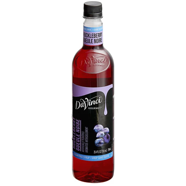 DaVinci Gourmet Sugar-Free Huckleberry Flavoring / Fruit Syrup 750 mL - 4/Case DaVinci Gourmet Sugar-Free Huckleberry Flavoring / Fruit Syrup 750 mL - 4/Case