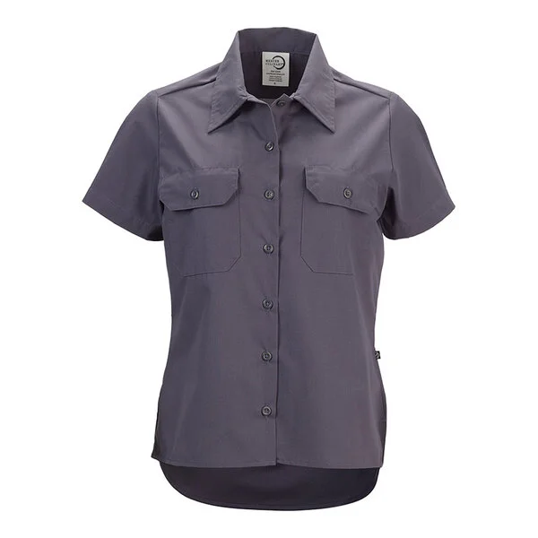 Mercer Culinary Metro Edge Women's Gray Short Sleeve Brewer / Work Shirt - 2XL
