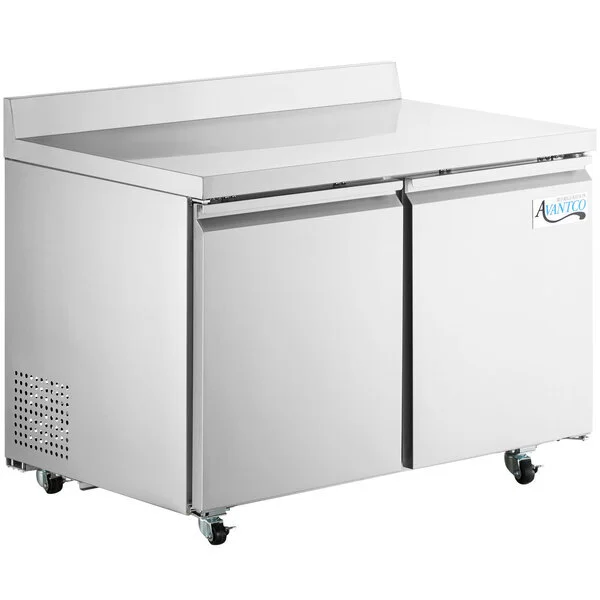 Scratch and Dent Avantco SS-WT-48F-HC Two Door Stainless Steel ADA Height Worktop Freezer with 3 1/2 Scratch and Dent Avantco SS-WT-48F-HC Two Door Stainless Steel ADA Height Worktop Freezer with 3 1/2