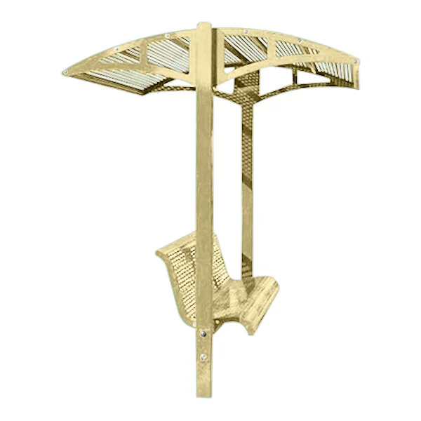 Paris Site Furnishings Shade Series 6' Beige Inground Mounted Park Bench with Canopy and Basket Weave Perforations 85 1/2 Paris Site Furnishings Shade Series 6' Beige Inground Mounted Park Bench with Canopy and Basket Weave Perforations 85 1/2