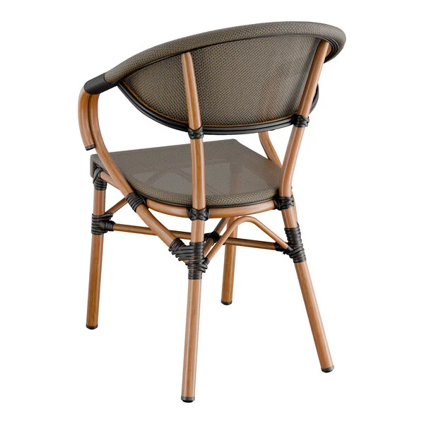 Lancaster Table & Seating Bistro Brown Teslin Outdoor Arm Chair Lancaster Table & Seating Bistro Brown Teslin Outdoor Arm Chair