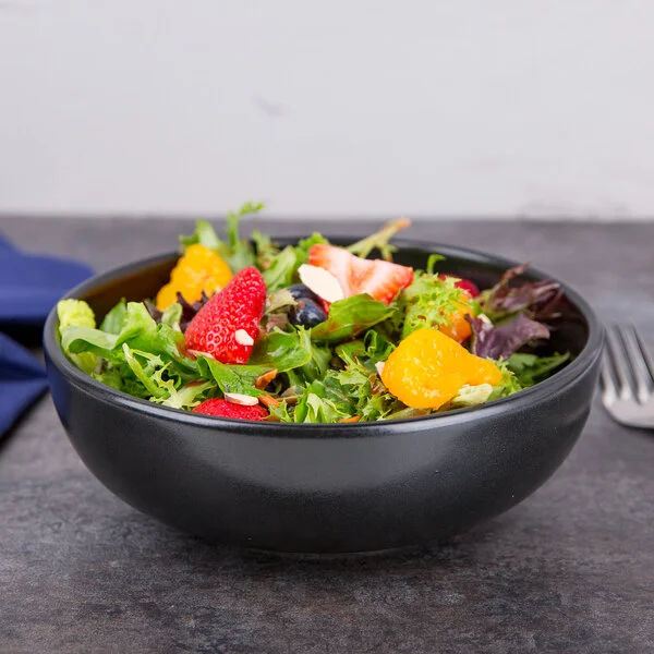 Hall China from Steelite International HL305590AFCA Foundry 38 oz. Black China Medium Bistro Bowl - 12/Case Hall China from Steelite International HL305590AFCA Foundry 38 oz. Black China Medium Bistro Bowl - 12/Case