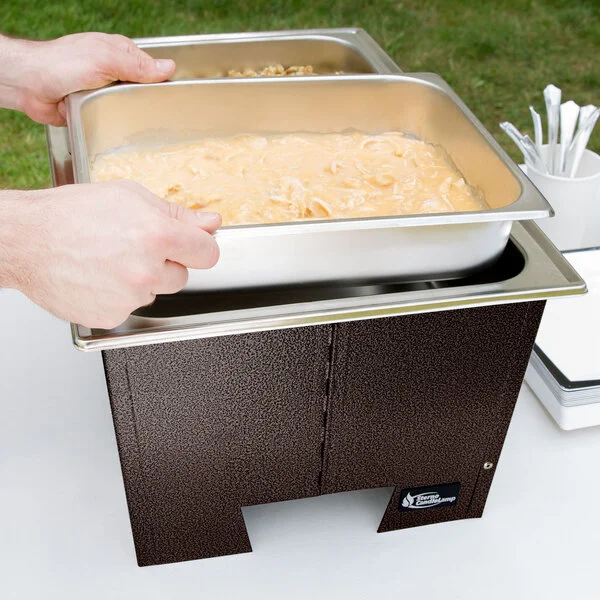 Sterno Copper Vein Fold Away Chafer with Lid and 2 Half Size Pans Sterno Copper Vein Fold Away Chafer with Lid and 2 Half Size Pans