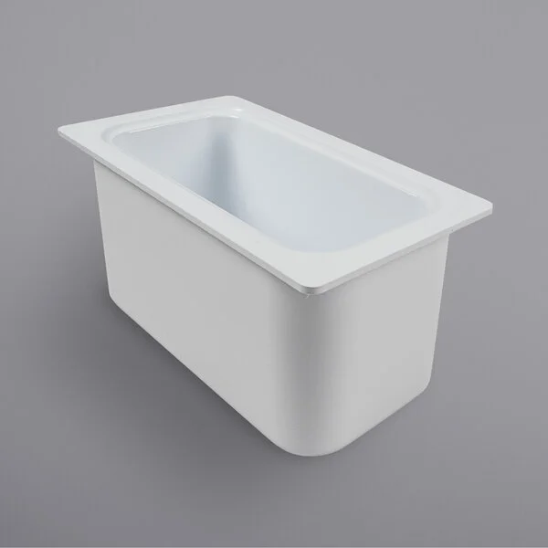 San Jamar CI7003WH Chill-It 1/3 Size White ABS Plastic Food Pan - 6 San Jamar CI7003WH Chill-It 1/3 Size White ABS Plastic Food Pan - 6