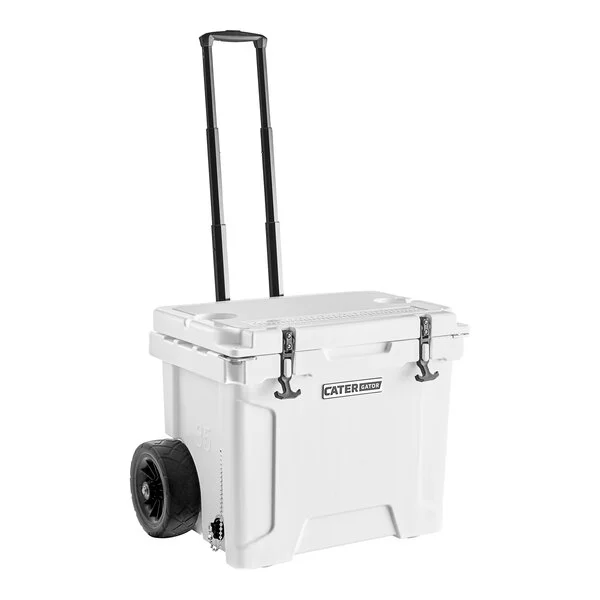 CaterGator CG35WHW White 35 Qt. Mobile Rotomolded Outdoor Cooler / Ice Chest CaterGator CG35WHW White 35 Qt. Mobile Rotomolded Outdoor Cooler / Ice Chest