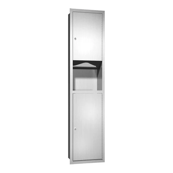 American Specialties, Inc. Traditional 10-0467 Recessed Paper Towel Dispenser with 7 Gallon Waste Receptacle American Specialties, Inc. Traditional 10-0467 Recessed Paper Towel Dispenser with 7 Gallon Waste Receptacle