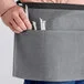 Acopa Kennett Gray Denim Waist Apron with 3 Pockets and Black Webbing - 12 Acopa Kennett Gray Denim Waist Apron with 3 Pockets and Black Webbing - 12