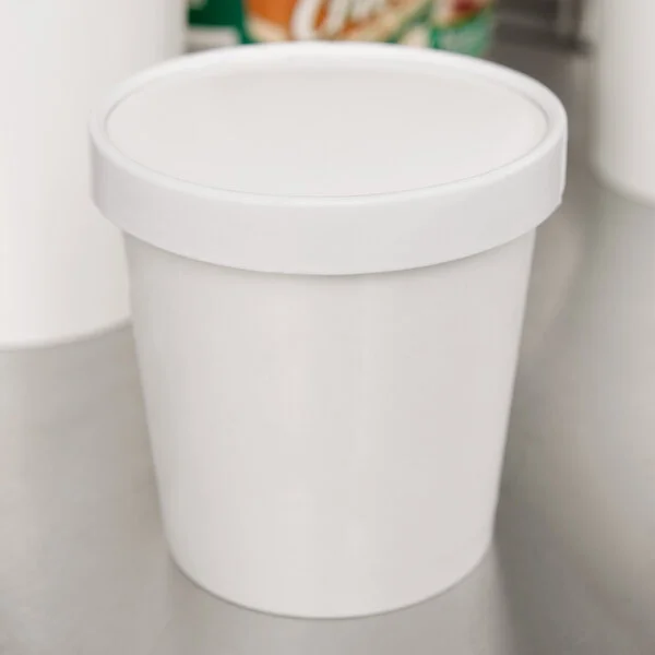 Choice 1 Pint White Paper Double-Wall Frozen Yogurt / Food Cup with Paper Lid - 250/Case Choice 1 Pint White Paper Double-Wall Frozen Yogurt / Food Cup with Paper Lid - 250/Case