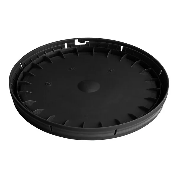 BWAY 5 Gallon Black Round Pail Cover with Tear Skirt and Gasket - 10/Case BWAY 5 Gallon Black Round Pail Cover with Tear Skirt and Gasket - 10/Case