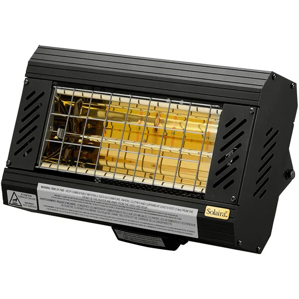 Solaira ICR Series H1 Black Aluminum Ultra Low Light Electric Infrared Heater - 208/240V, 2000W Solaira ICR Series H1 Black Aluminum Ultra Low Light Electric Infrared Heater - 208/240V, 2000W
