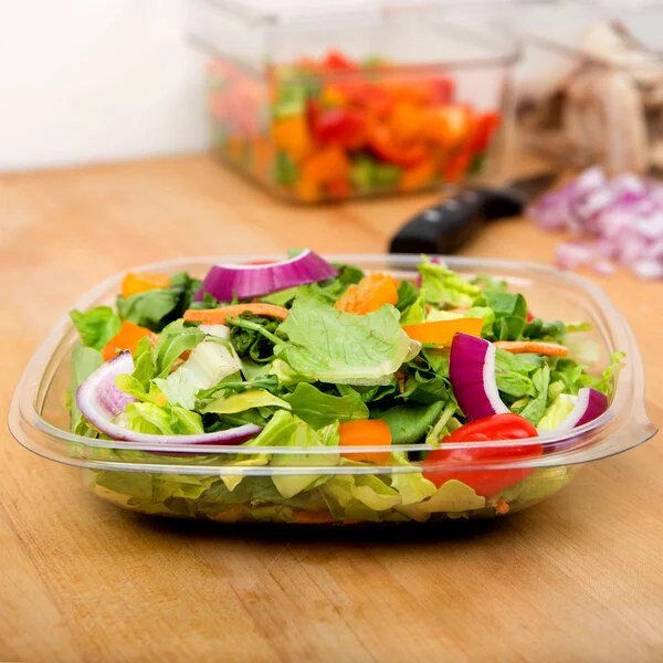 Sabert 18024B300 Bowl2 24 oz. Clear PET Square Deli / Catering Bowl - 300/Case Sabert 18024B300 Bowl2 24 oz. Clear PET Square Deli / Catering Bowl - 300/Case