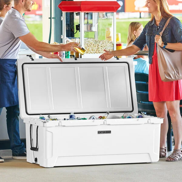 CaterGator CG200WH White 210 Qt. Rotomolded Outdoor Cooler / Ice Chest CaterGator CG200WH White 210 Qt. Rotomolded Outdoor Cooler / Ice Chest