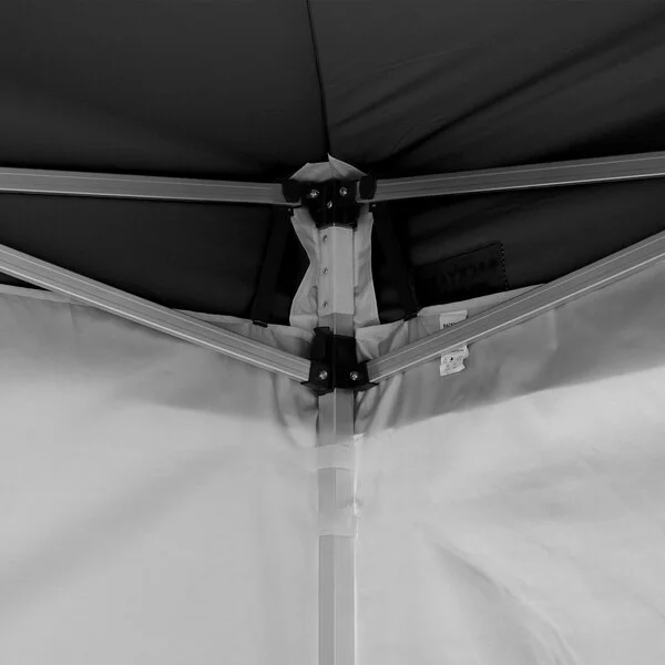 Backyard Pro Courtyard Series 10' x 10' Black Straight Leg Aluminum Instant Pop Up Canopy Tent Deluxe Kit with 4 Side Walls Backyard Pro Courtyard Series 10' x 10' Black Straight Leg Aluminum Instant Pop Up Canopy Tent Deluxe Kit with 4 Side Walls