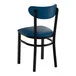 Lancaster Table & Seating Boomerang Black Finish Chair with Navy Vinyl Seat and Back Lancaster Table & Seating Boomerang Black Finish Chair with Navy Vinyl Seat and Back