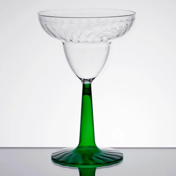 Fineline Flairware 2312-GRN 12 oz. 2-Piece Plastic Margarita with Green Base - 96/Case Fineline Flairware 2312-GRN 12 oz. 2-Piece Plastic Margarita with Green Base - 96/Case