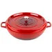 GET Heiss 4.5 Qt. Red Enamel Coated Cast Aluminum Brazier / Paella Dish with Lid CA-008-R/BK/CC GET Heiss 4.5 Qt. Red Enamel Coated Cast Aluminum Brazier / Paella Dish with Lid CA-008-R/BK/CC