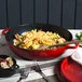 GET Heiss 4.5 Qt. Red Enamel Coated Cast Aluminum Brazier / Paella Dish with Lid CA-008-R/BK/CC GET Heiss 4.5 Qt. Red Enamel Coated Cast Aluminum Brazier / Paella Dish with Lid CA-008-R/BK/CC