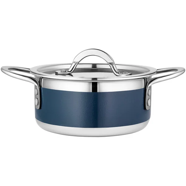 Bon Chef Country French X 1.7 Qt. Cobalt Blue Stainless Steel Pot - 71299-CF2-CB Bon Chef Country French X 1.7 Qt. Cobalt Blue Stainless Steel Pot - 71299-CF2-CB