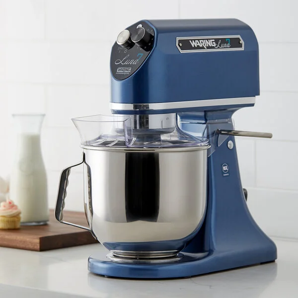 Waring Luna WSM7L 7 Qt. Tilt Head Countertop Mixer with Guard & Standard Accessories - 120V, 1/2 hp Waring Luna WSM7L 7 Qt. Tilt Head Countertop Mixer with Guard & Standard Accessories - 120V, 1/2 hp