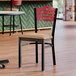 Lancaster Table & Seating Black Finish Side Chair with Light Brown Vinyl Seat and Mahogany Wood Back - Assembled Lancaster Table & Seating Black Finish Side Chair with Light Brown Vinyl Seat and Mahogany Wood Back - Assembled