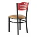 Lancaster Table & Seating Black Finish Side Chair with Light Brown Vinyl Seat and Mahogany Wood Back - Assembled Lancaster Table & Seating Black Finish Side Chair with Light Brown Vinyl Seat and Mahogany Wood Back - Assembled
