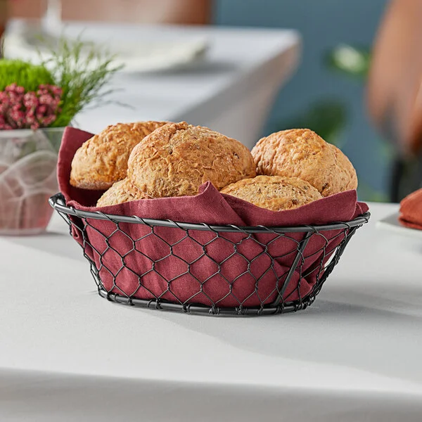 American Metalcraft WIR4 Oval Black Chicken Wire Basket - 9 1/2 American Metalcraft WIR4 Oval Black Chicken Wire Basket - 9 1/2