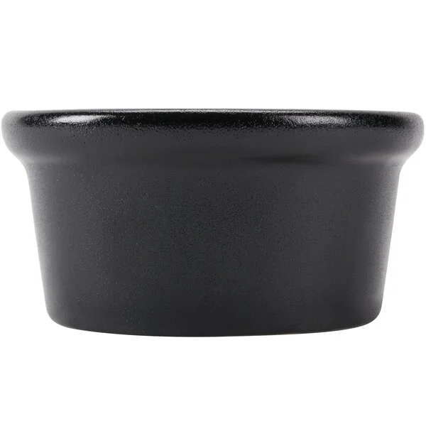 Hall China from Steelite International HL3630AFCA Foundry 3.5 oz. Black China Round Ramekin - 36/Case Hall China from Steelite International HL3630AFCA Foundry 3.5 oz. Black China Round Ramekin - 36/Case