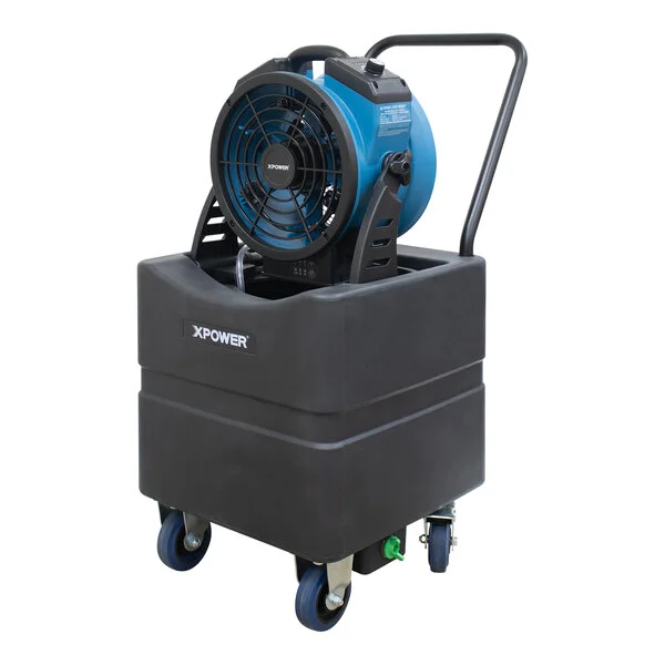 XPOWER Portable Variable-Speed Battery-Powered Indoor / Outdoor Cooling Misting Fan / Air Circulator with Water Pump and 9.2-Gallon Reservoir Tank FM-65WBK - 900 CFM XPOWER Portable Variable-Speed Battery-Powered Indoor / Outdoor Cooling Misting Fan / Air Circulator with Water Pump and 9.2-Gallon Reservoir Tank FM-65WBK - 900 CFM