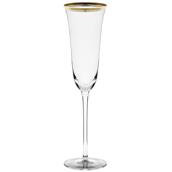 10 Strawberry Street Windsor 5.5 oz. Gold Band Champagne Flute - 4/Pack