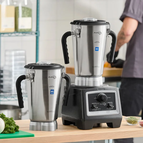 AvaMix BX1GRGV2J 3 3/4 hp 1 Gallon Stainless Steel Heavy Duty Commercial Food Blender with Variable Speed Controls and 2 Jars - 120V