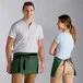 Choice Hunter Green Waist Apron with Black Webbing and 3 Pockets - 12 Choice Hunter Green Waist Apron with Black Webbing and 3 Pockets - 12