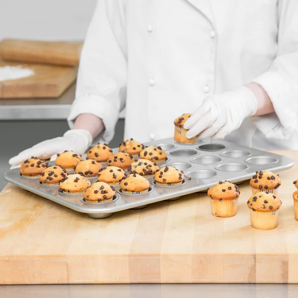 Chicago Metallic 45245 24 Cup 2.1 oz. Glazed Aluminized Steel Mini Muffin Pan - 12 7/8