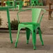 Lancaster Table & Seating Alloy Distressed Jade Green Outdoor Arm Chair Lancaster Table & Seating Alloy Distressed Jade Green Outdoor Arm Chair