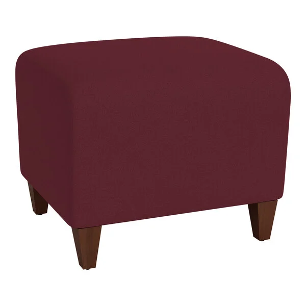 Lesro Ravenna Open House Wine Fabric Bench with Walnut Wood Legs Lesro Ravenna Open House Wine Fabric Bench with Walnut Wood Legs