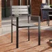 Lancaster Table & Seating Axel Black Powder-Coated Outdoor Chair with Gray Faux Teak Slat Seat and Arms Lancaster Table & Seating Axel Black Powder-Coated Outdoor Chair with Gray Faux Teak Slat Seat and Arms