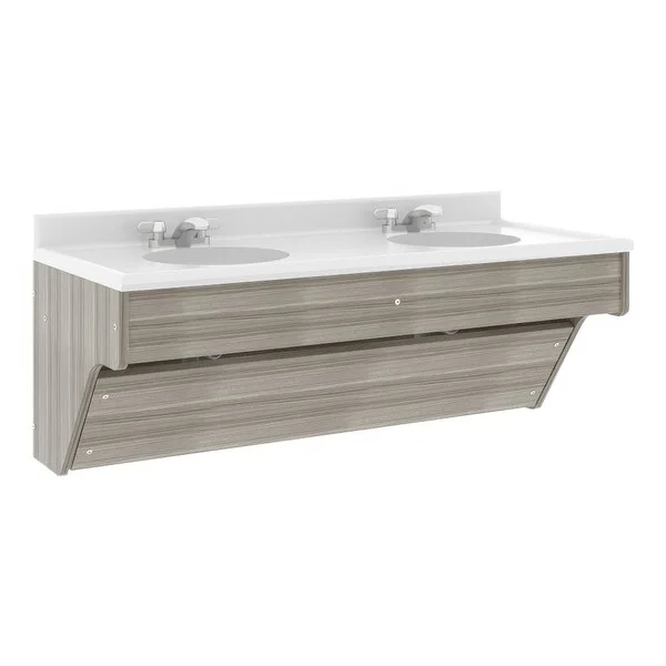 Tot Mate TM8362R.S3322 Shadow Elm Double Laminate Wall Vanity - 49