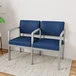 Lesro Lenox Steel Patriot Plus Imperial Blue Vinyl Loveseat with Center Arm Lesro Lenox Steel Patriot Plus Imperial Blue Vinyl Loveseat with Center Arm