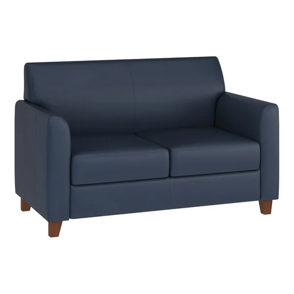 Flash Furniture Hercules Diplomat Navy LeatherSoft Loveseat with Wooden Feet Flash Furniture Hercules Diplomat Navy LeatherSoft Loveseat with Wooden Feet