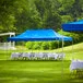 Backyard Pro Courtyard Series 10' x 20' Blue Straight Leg Heavy-Duty Aluminum Instant Pop-Up Canopy Tent Backyard Pro Courtyard Series 10' x 20' Blue Straight Leg Heavy-Duty Aluminum Instant Pop-Up Canopy Tent