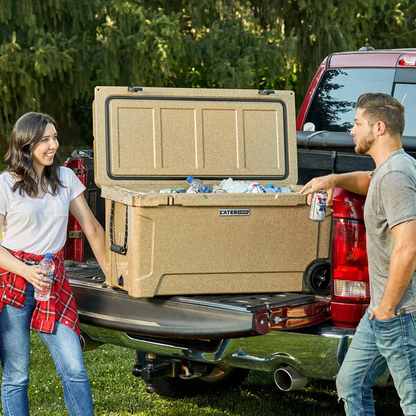 CaterGator CG100SPBW Beige 110 Qt. Mobile Rotomolded Outdoor Cooler / Ice Chest CaterGator CG100SPBW Beige 110 Qt. Mobile Rotomolded Outdoor Cooler / Ice Chest