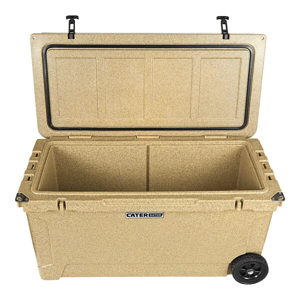 CaterGator CG100SPBW Beige 110 Qt. Mobile Rotomolded Outdoor Cooler / Ice Chest CaterGator CG100SPBW Beige 110 Qt. Mobile Rotomolded Outdoor Cooler / Ice Chest