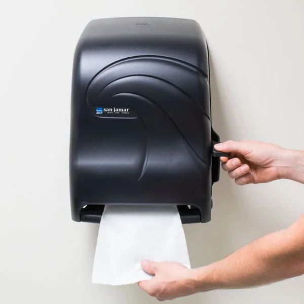San Jamar T1190TBK Oceans Lever Roll Towel Dispenser - Black Pearl