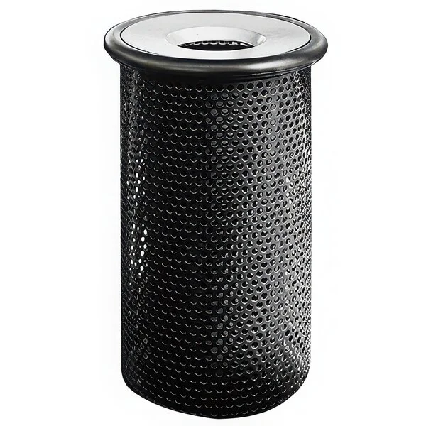 Wausau Tile MF3010 Classic 8 Gallon Steel Round Trash Can with Aluminum Funnel Lid