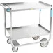 Lakeside 743 Heavy-Duty Stainless Steel 2 Shelf Utility Cart - 22 3/8 Lakeside 743 Heavy-Duty Stainless Steel 2 Shelf Utility Cart - 22 3/8