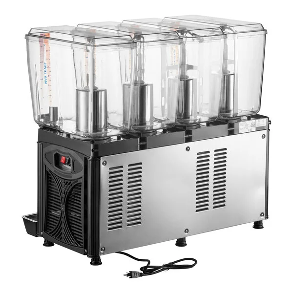 Carnival King RBD5G4 Quadruple 5 Gallon Bowl Refrigerated Beverage Dispenser - 120V Carnival King RBD5G4 Quadruple 5 Gallon Bowl Refrigerated Beverage Dispenser - 120V
