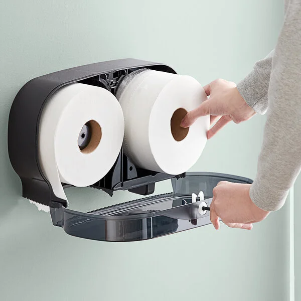 Lavex Select Compact Jumbo Jr. 550' 2-Ply Toilet Paper Roll with 7 Lavex Select Compact Jumbo Jr. 550' 2-Ply Toilet Paper Roll with 7