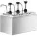 ServSense Triple 2 Qt. Stainless Steel Condiment Dispenser - 3 Stainless Steel Pumps with Adjustable Portion Control ServSense Triple 2 Qt. Stainless Steel Condiment Dispenser - 3 Stainless Steel Pumps with Adjustable Portion Control