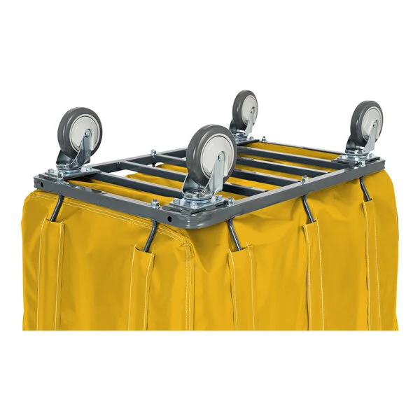 R&B Wire Products, Inc. 12 Bushel Yellow Fully Sewn Antimicrobial Vinyl Basket Truck with Bumper and Swivel Casters 412SOBC/ANTI/YEL R&B Wire Products, Inc. 12 Bushel Yellow Fully Sewn Antimicrobial Vinyl Basket Truck with Bumper and Swivel Casters 412SOBC/ANTI/YEL