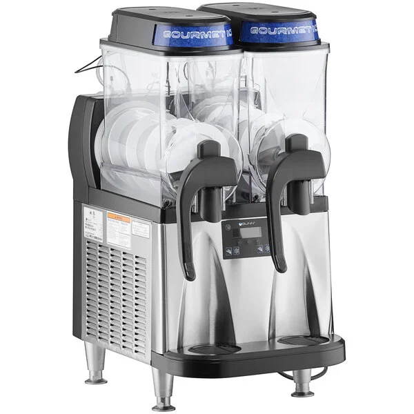 Bunn 58000.0016 Ultra NX Black and Stainless Steel Double 3 Gallon Liquid Autofill Slushy Machine with Constant Flow Valve - 120V Bunn 58000.0016 Ultra NX Black and Stainless Steel Double 3 Gallon Liquid Autofill Slushy Machine with Constant Flow Valve - 120V